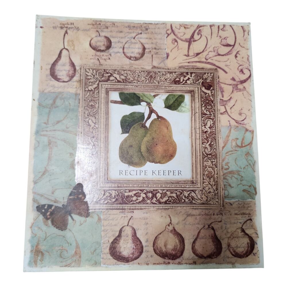 New Seasons Recipe Keeper 3 Ring Binder 12" Pear Cover 6 Dividers With Slots